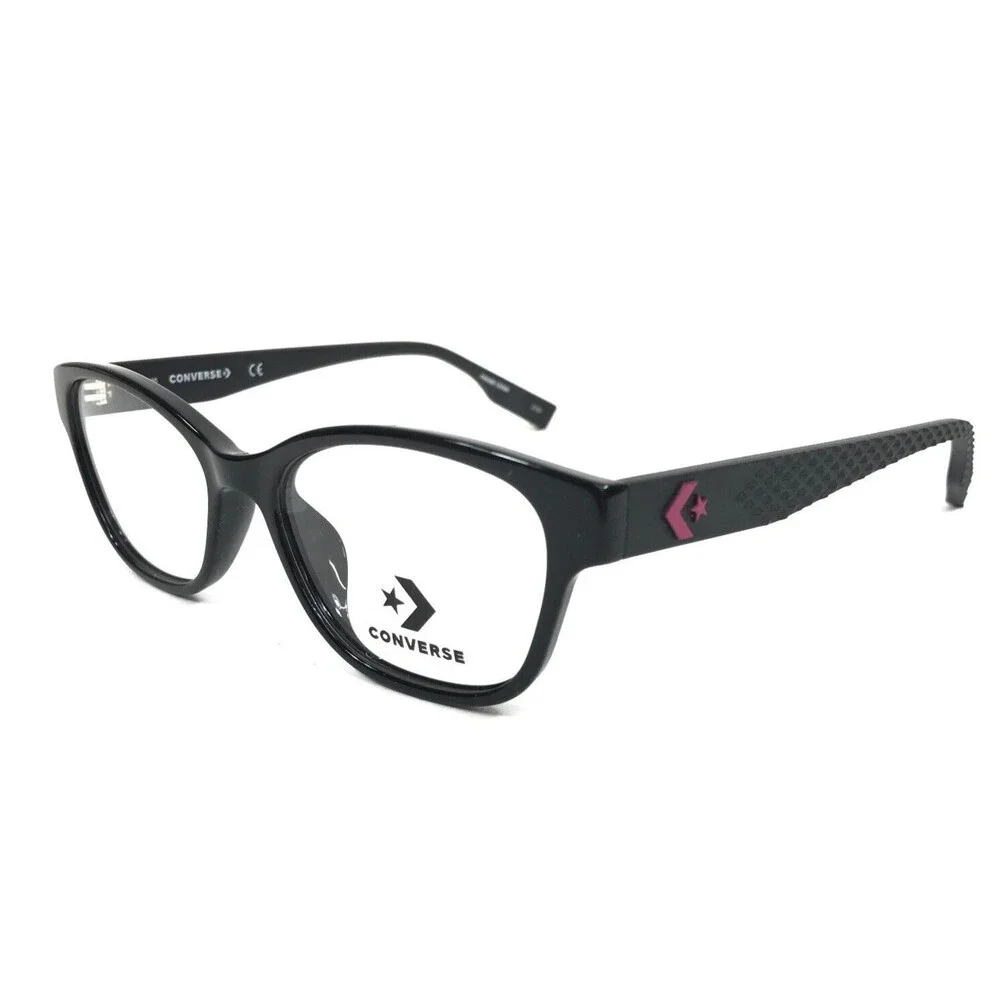 Converse Kids Eyeglasses Frames CV5053Y 001 Black Cat Eye Full Rim 49-16-135